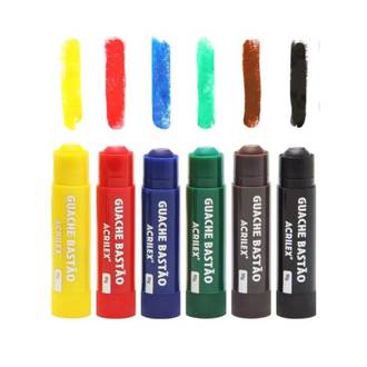 TINTA GUACHE BASTAO 10G C/6 CORES - 02007 - UN - ACRILEX