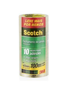 FITA DE EMPACOTAMENTO 45X100 5802 - TRANSPARENTE - PCT 4 - 3M