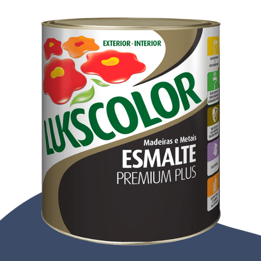 ESMALTE SINTÉTICO LUKSCOLOR BASE SOLVENTE ALTO BRILHO AZUL DEL REY 0.9L