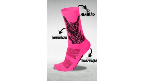 MEIA HUPI ROCK´N ROLL ROSA NEON 34/38 hover