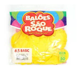 BALAO 6,5 LISO BASIC C/50  - AMARELO - UN - SAO ROQUE