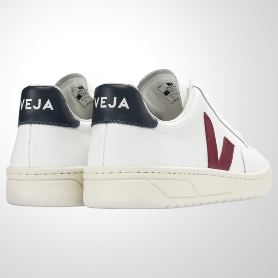 TÊNIS VEJA V-12 LEATHER WHITE MARSALA NAUTICO