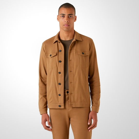 JAQUETA MASCULINA MOLETOM 247 CARAMELO OFICINA