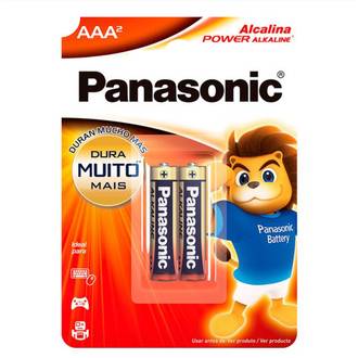 PILHA ALCALINA PALITO AAA C/2 - LR03-2BT - UN - PANASONIC
