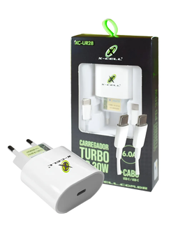CARREGADOR TOMADA USB TURBO 25W - XC-UR82 - BRANCO - UN - X-CELL