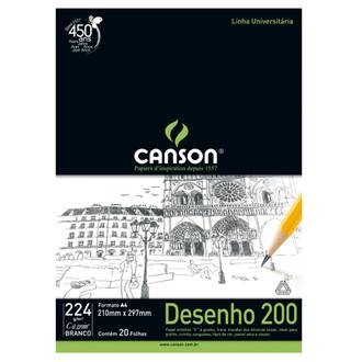 BLOCO DESENHO 200G A4 20FL - BRANCO - UN - CANSON