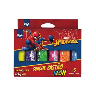 TINTA GUACHE BASTAO NEON 10ML C/6 CORES - HOMEM ARANH - 4763 - UN - DAC