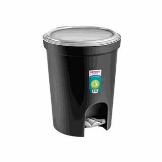 LIXEIRA PLASTICA C/PEDAL 6,6L - SR274/20 - PRETO - UN - SANREMO