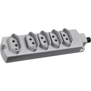 TOMADA MULTIPLA MARGIRIUS 20A CINZA 2P+T QUINTUPLA