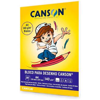BLOCO DESENHO 140G A4 20FL - BRANCO - PCT 10 - CANSON