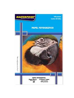 PAPEL GLOSSY 180G 50FL A4 302010004 - UN - MASTERPRINT