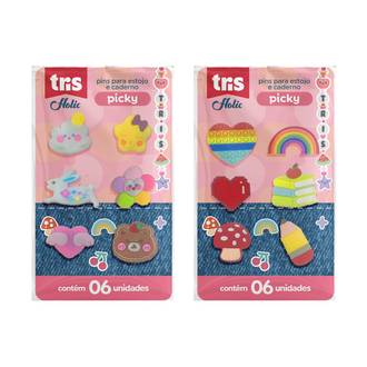 CARTELA PINS HOLIC PICKY C/6 - 912817 - DPL 24 - TRIS