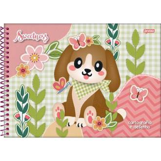 CADERNO DESENHO CAPA DURA 80FLS - ESPIRAL - SWEETNESS - PCT 4 - JANDAIA
