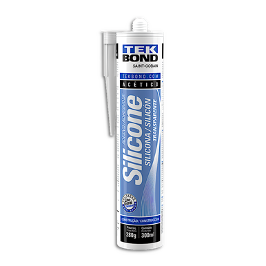 SILICONE TEKBOND ACÉTICO CONSTRUÇÃO TRANSPARENTE 256g