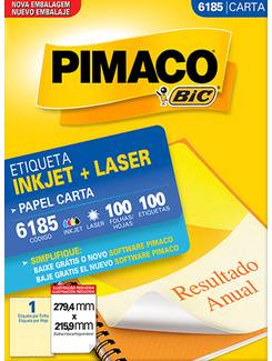 ETIQ INKJET/LASER CARTA 100FL 6185 - 279X215 - UN - PIMACO
