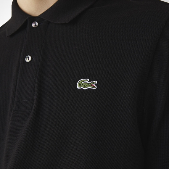 POLO MASCULINA MANGA LONGA PRETA LACOSTE