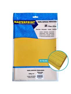 PAPEL PEROLIZADO A4 180G 20FL 302070048 - DOURADO - UN - MASTERPRINT