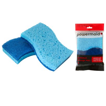 ESPONJA ENXUGA MAIS AZUL 11cm x 7cm (2) POWERMAID