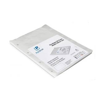 ENVELOPE PLASTICO MEDIO OFICIO 4 FUROS C/50FL - CRISTAL - UN - POLIBRAS