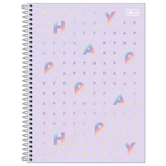 CADERNO UNIV CAPA DURA 12X1 192FLS - HAPPY - UN - TILIBRA