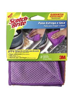 PANO ESFREGA/SECA SCOTCH-BRITE - C/2 - 29X29 - UN - 3M