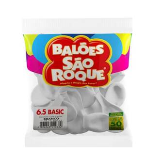 BALAO 6,5 LISO BASIC C/50  - BRANCO - UN - SAO ROQUE