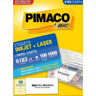 ETIQ INKJET/LASER CARTA 100FL 6183 - 50X101 - UN - PIMACO