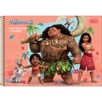 CADERNO DESENHO CAPA DURA 80FLS - ESPIRAL - MOANA - UN - TILIBRA