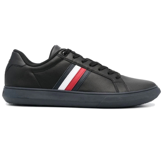 TÊNIS MASCULINO DANIEL ESSENCIAL COURO PRETO TOMMY HILFIGER