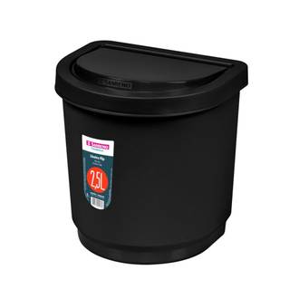 LIXEIRA PLASTICA P/PIA FLIP 2,5L - SR2203/20 - PRETO - UN - SANREMO