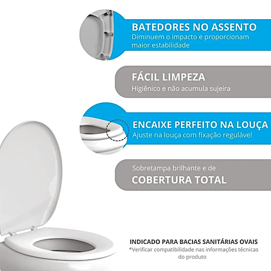 ASSENTO SANITÁRIO OVAL ALMOFADADO ASTRA TPK/AS PR1