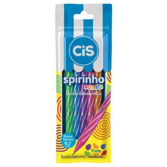 CANETA ESFEROGRAFICA SPIRO C/5 0,7MM - SCENTS - UN - CIS