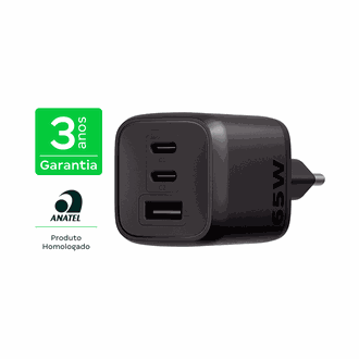 CARREGADOR TOMADA 3 USB EC21 POWER 65W - PRETO - UN - INTELBRAS