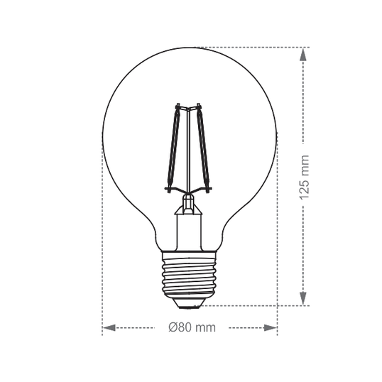 LÂMPADA LED TASCHIBRA FILAMENTO VINTAGE G80 BIVOLT