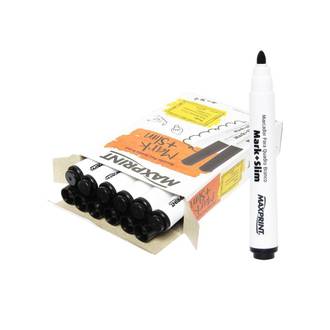 MARCADOR PINCEL QUADRO BRANCO MARK+ SLIM - PRETO - CX 12 - MAXPRINT
