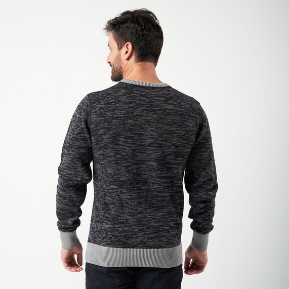 TRICOT MASCULINO GOLA CARECA PRETO PADRÃO