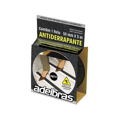 FITA ANTIDERRAPANTE USO GERAL ADELBRAS PRETO 50MM x 5M