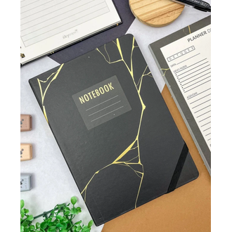 CADERNO DE ANOTAÇÃO A5 C/PAUTA - 96FL - SK2059 - BLACK GOLD - UN - SKYPAPER