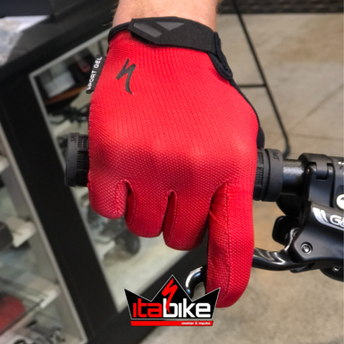 Luva Specialized Dedo Longo BG Sport Gel Masculina Vermelha