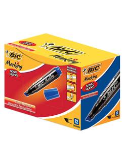 MARCADOR PINCEL PERMANENTE MARKING - AZUL - CX 12 - BIC