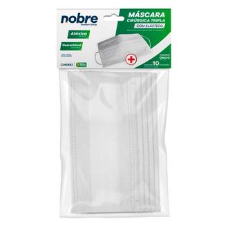 MASCARA CIRURGICA TRIPLA C/10  - BRANCO - UN - NOBRE