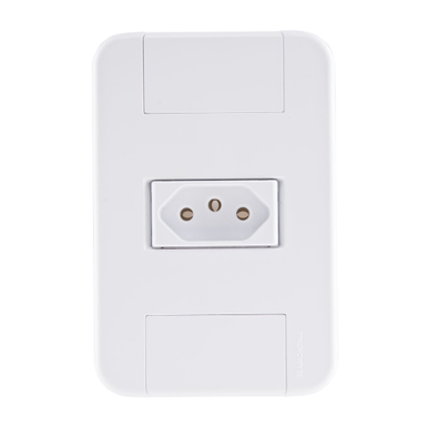 CONJUNTO 4X2 - 1 TOMADA 2P+T 10A 250V~ BRANCO BRANCO