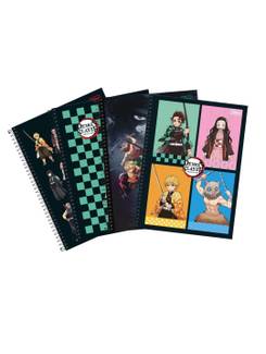 CADERNO UNIV CAPA DURA 1X1 80FLS - DEMON SLAYER - UN - TILIBRA
