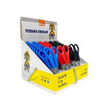 TESOURA ESCOLAR AÇO C/REGUA TE1330 - DPL 30 - BRW