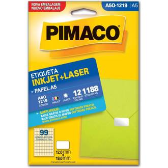 ETIQUETA INKJET/LASER A5 12FL A5Q-1219 - 12X19 - UN - PIMACO