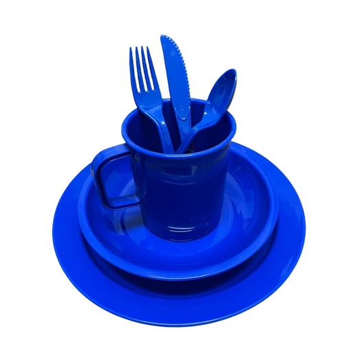 KIT COZINHA P/ 1P CAMP DINNER (6PCS) 360DEGRESS AZUL ESCURO