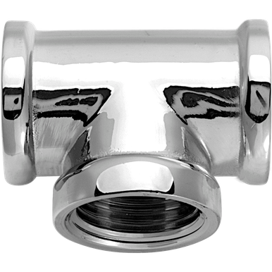 TE EM LATÃO CROMADO 90 ROSCA FÊMEA 3/4