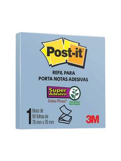 POST IT BLOCO ADESIVO 654 90F - 76X76 - AZUL - UN - 3M