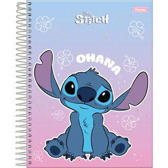 CADERNO COLEGIAL CAPA DURA 10X 160FLS - STITCH - PCT 4 - FORONI