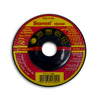 DISCO ABRASIVO DE DESBASTE STARRETT 4.1/2'' X 3/16'' X 7/8 ''